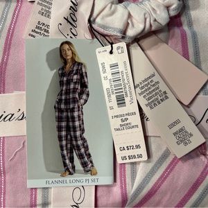 NWT Victoria Secret Flannel Long PJ set Small
